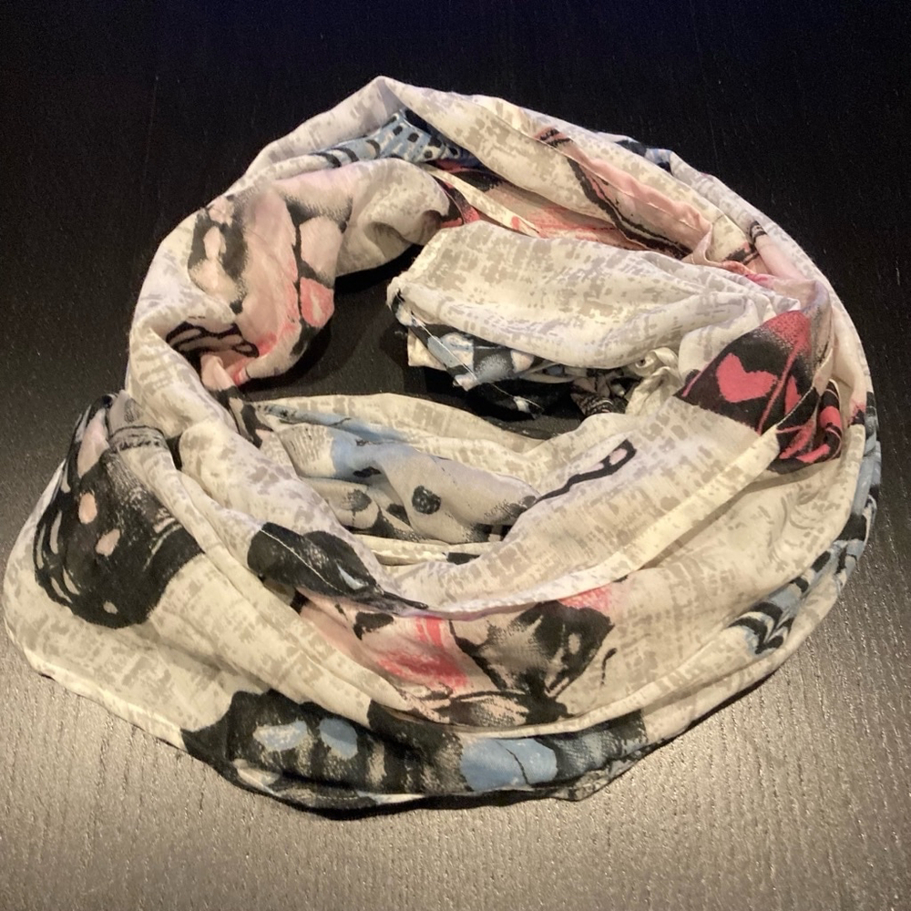 Women's Unbranded Scarf, One Size, White Gray